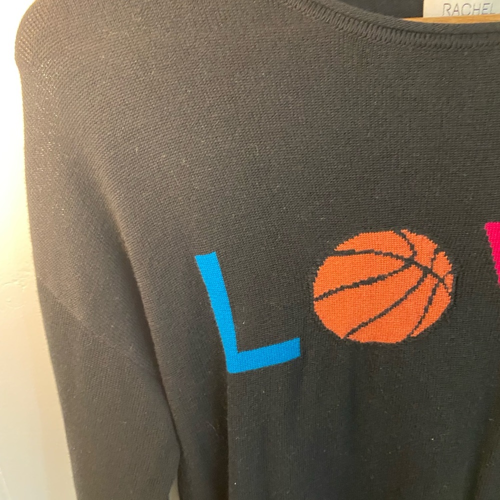 Rachel Zoe love basketball knit sweater cashmere blend top pullover‎ sz S - Picture 2 of 11
